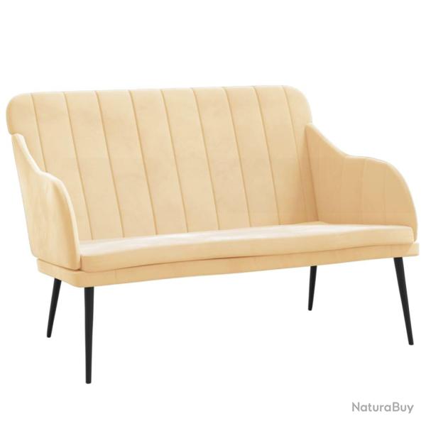 Banc banquette cr�me 110 x 76 x 80 cm velours 02_0010642