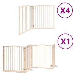 Barri&egrave;re de s&eacute;curit&eacute; pour chien animaux de compagnie porte pliable 12 panneaux bois de peuplier mar