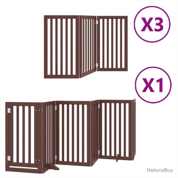 Barri�re de s�curit� pour chien animaux de compagnie porte pliable 15 panneaux bois de peuplier mar