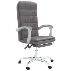 Chaise fauteuil si&egrave;ge pivotante de inclinable de bureau informatique &eacute;tude similicuir gris 02_00242