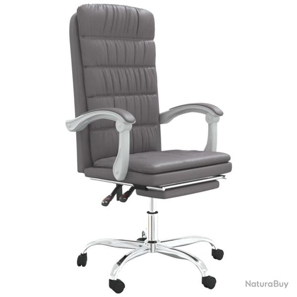 Chaise fauteuil si�ge pivotante de inclinable de bureau informatique �tude similicuir gris 02_00242