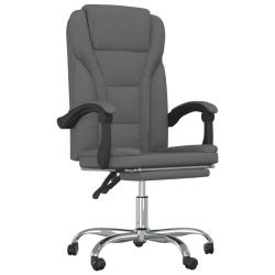 Chaise fauteuil si&egrave;ge pivotante de inclinable de bureau informatique &eacute;tude fonc&eacute; tissu gris 02_0024