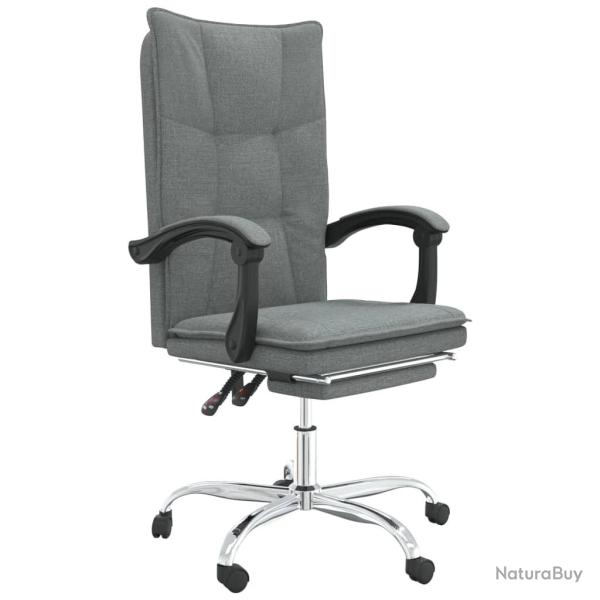 Chaise fauteuil si�ge pivotante de inclinable de bureau informatique �tude fonc� tissu gris 02_0024