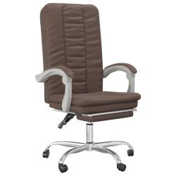 Chaise fauteuil si&egrave;ge pivotante de inclinable de bureau informatique &eacute;tude similicuir brun 02_00242
