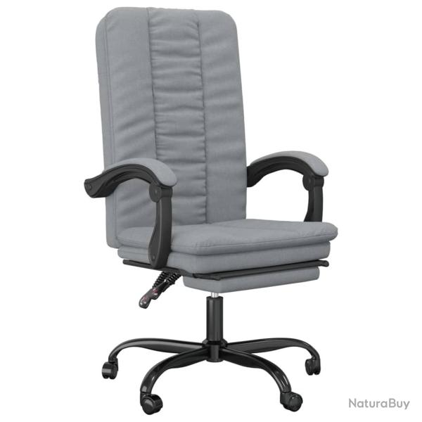 Chaise fauteuil si�ge pivotante de inclinable de bureau informatique �tude clair tissu gris 02_0024