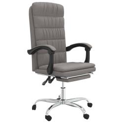 Chaise fauteuil si&egrave;ge pivotante de inclinable de bureau informatique &eacute;tude tissu taupe 02_0024275