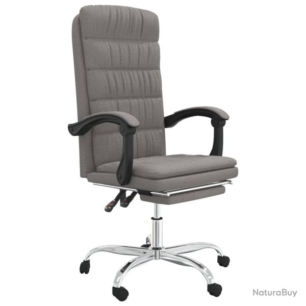Chaise fauteuil si�ge pivotante de inclinable de bureau informatique �tude tissu taupe 02_0024275