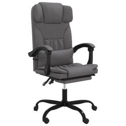 Chaise fauteuil si&egrave;ge pivotante de inclinable de bureau informatique &eacute;tude similicuir gris 02_00242