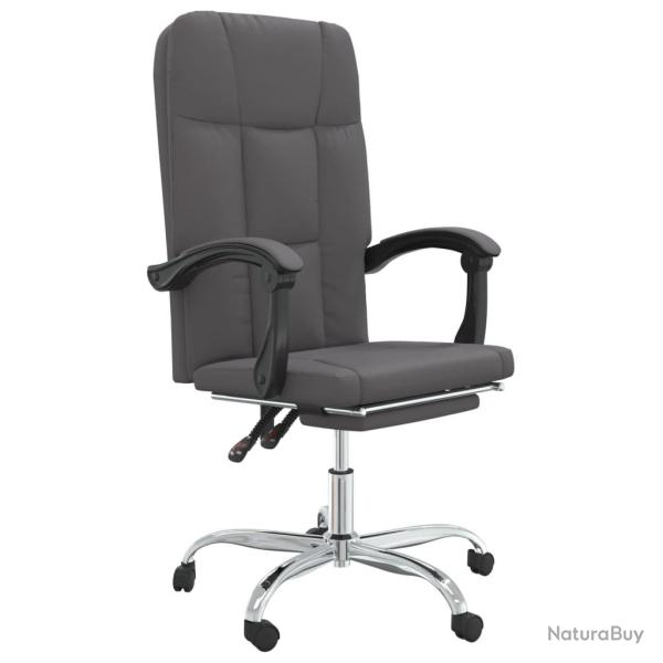 Chaise fauteuil si�ge pivotante de inclinable de bureau informatique �tude similicuir gris 02_00242
