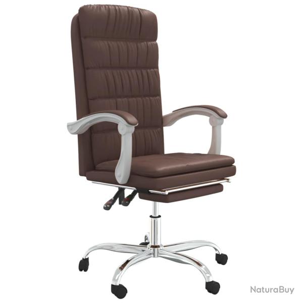 Chaise fauteuil si�ge pivotante de inclinable de bureau informatique �tude similicuir brun 02_00242