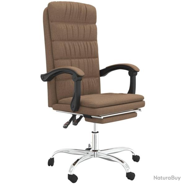 Chaise fauteuil si�ge pivotante de inclinable de bureau informatique �tude tissu brun 02_0024259