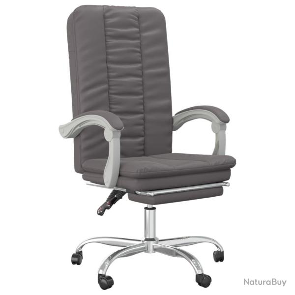 Chaise fauteuil si�ge pivotante de inclinable de bureau informatique �tude similicuir gris 02_00242