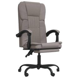 Chaise fauteuil si&egrave;ge pivotante de inclinable de bureau informatique &eacute;tude tissu taupe 02_0024276