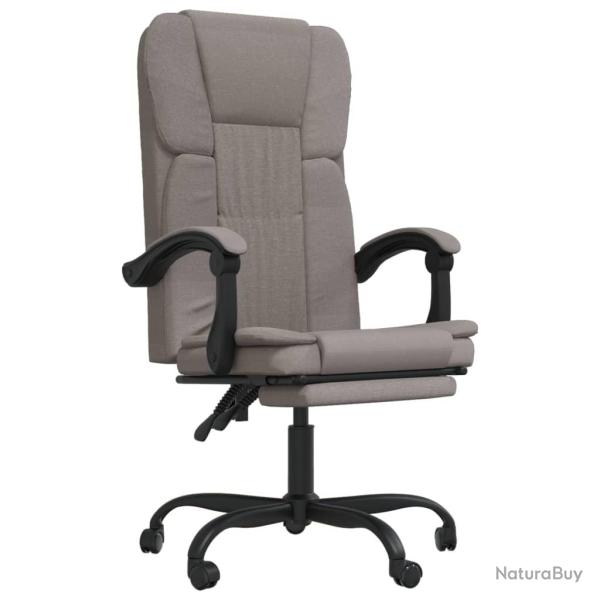Chaise fauteuil si�ge pivotante de inclinable de bureau informatique �tude tissu taupe 02_0024276
