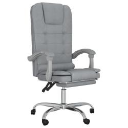 Fauteuil de bureau massage inclinable de bureau informatique &eacute;tude clair tissu gris 02_0025385