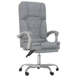 Fauteuil de massage inclinable de bureau informatique &eacute;tude clair tissu gris 02_0025384