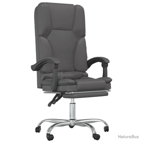 Fauteuil de massage inclinable de bureau informatique �tude similicuir gris 02_0025405