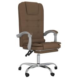 Fauteuil de massage inclinable de bureau informatique &eacute;tude tissu brun 02_0025420