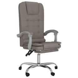 Fauteuil de massage inclinable de bureau informatique &eacute;tude tissu taupe 02_0025421