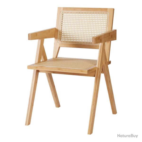 Chaise de salle � manger bambou rotin 79 x 50 x 50 cm naturel 03_0009198