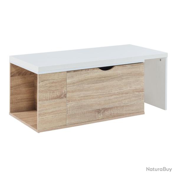 Table d'appoint 100 x 48 x 40 cm effet bois blanc 03_0010983