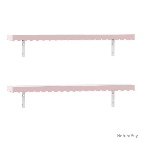 Lot de 2 �tag�res murales meuble de rangement moderne 80 x 17 x 4 cm rose 03_0009760
