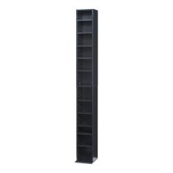 &Eacute;tag&egrave;re design intemporel salon chambre meuble de rangement CD 175 x 20 x 20 cm noir 03_0011170