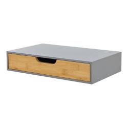 &Eacute;tag&egrave;re design intemporel salon chambre meuble de rangement murale avec tiroir bambou 40 x 24 x 8 c