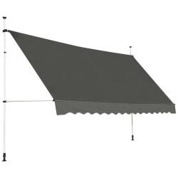 Auvent r&eacute;tractable 350 x 200-300 cm avec manivelle et r&eacute;glage de la hauteur, moderne en aluminium g