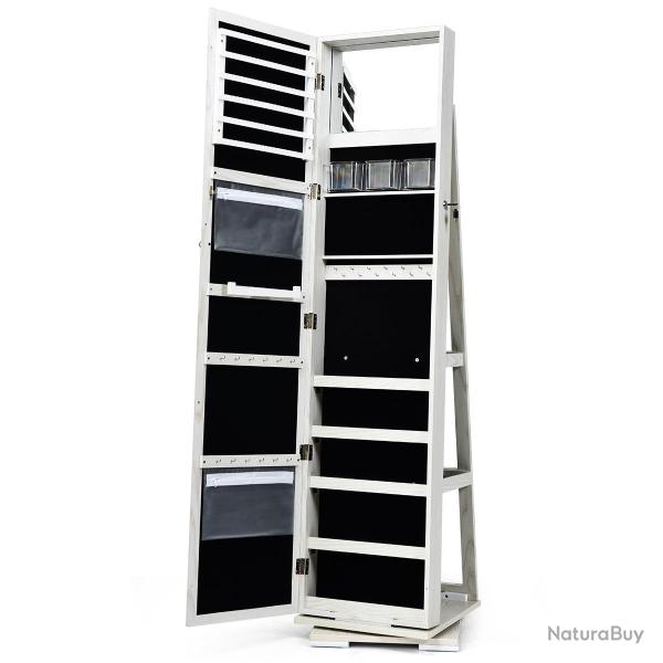 Armoire � bijoux 2 en 1 avec miroir pleine longueur 39 x 39 x 161 cm rangement organis� ambiance co