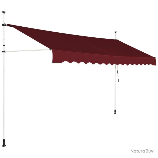 Auvent r�tractable 400 x 200-300 cm facile � installer et r�sistant aux intemp�ries en aluminium ro