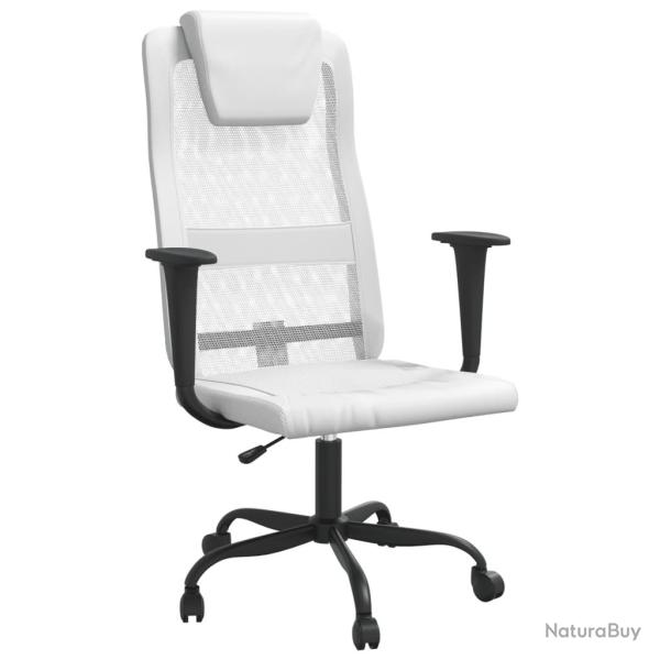 Chaise fauteuil si�ge de bureau informatique �tude r�glable en hauteur blanc 02_0024064