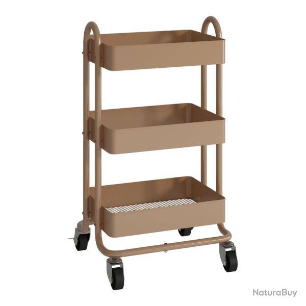 Chariot de service desserte cuisine salon meuble de rangement � 3 paniers acier 79 x 46 x 35 cm mar
