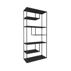 &Eacute;tag&egrave;re design intemporel salon chambre meuble de rangement autoportante acier 188 x 85 x 35 cm noi