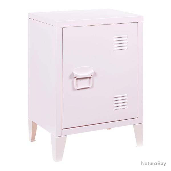 Table de chevet table de nuit commode meuble de rangement en acier lamin� 57 x 40 x 30 cm rose 03_0