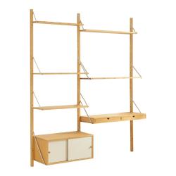 &Eacute;tag&egrave;re design intemporel salon chambre meuble de rangement murale bambou 176 x 147 x 34 cm naturel