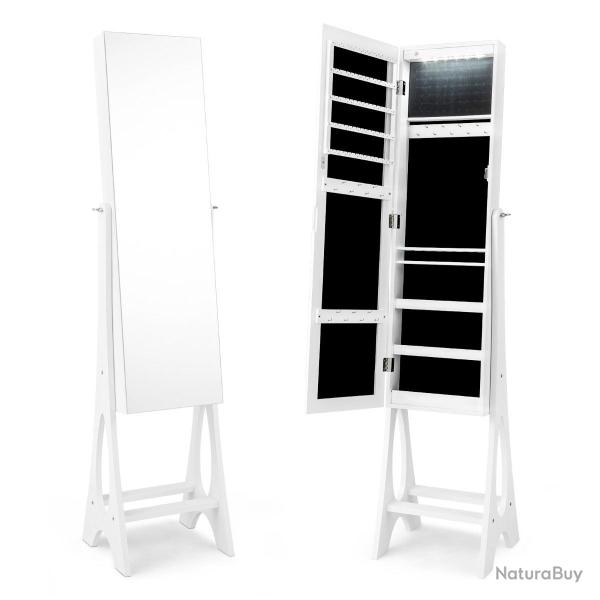 Armoire � bijoux sur pied angle r�glable 36 x 33,5 x 154,5 cm organisation efficace �l�gance modern