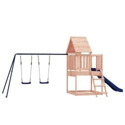 Aire de jeux d'ext&eacute;rieur balan&ccedil;oires toboggan portiques robuste jeux jardin 564 x 235 x 228 cm bois