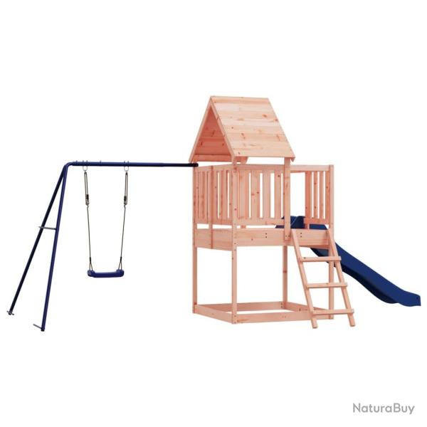 Aire de jeux d'ext�rieur balan�oires toboggan portiques robuste jeux jardin 494 x 235 x 228 cm bois