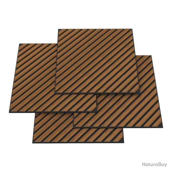 Lot de 8 panneaux acoustiques � lamelles en diagonale 2,88 m� effet teck 03_0009928
