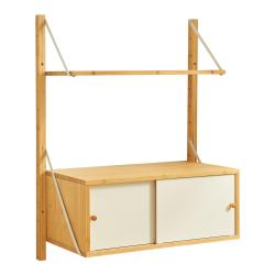 &Eacute;tag&egrave;re design intemporel salon chambre meuble de rangement murale 85 x 65 x 34 cm bambou naturel 0
