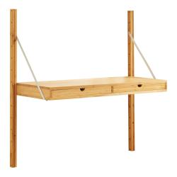 &Eacute;tag&egrave;re design intemporel salon chambre meuble de rangement murale 85 x 85 x 36 cm bambou naturel 0