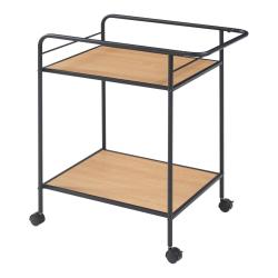 Chariot de service desserte cuisine salon meuble de rangement avec 2 &eacute;tag&egrave;res m&eacute;tal 72 x 62 x 45 cm