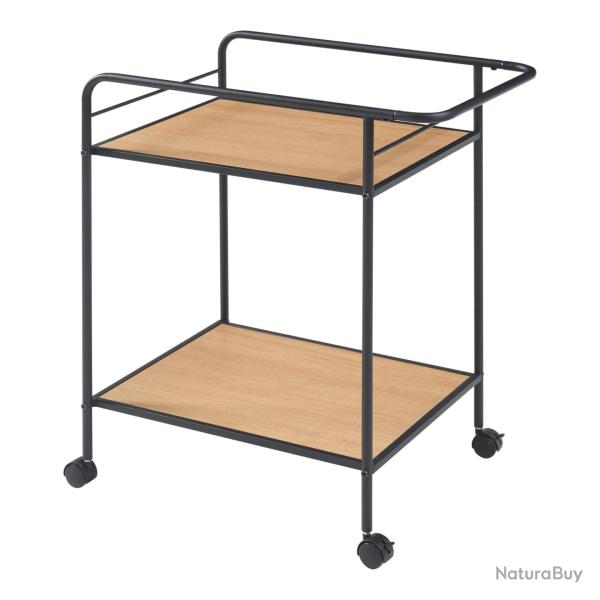 Chariot de service desserte cuisine salon meuble de rangement avec 2 �tag�res m�tal 72 x 62 x 45 cm
