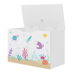 Coffre de rangement pour enfant 40 x 60 x 30 cm MDF blanc 03_0009283
