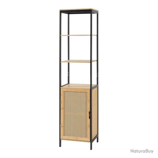 Meuble colonne de salle de bain bambou rotin 172 x 40 x 35 cm MDF beige 03_0009954
