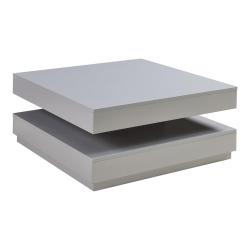 Table basse console d'appoint 76 x 76 x 38 cm gris clair 03_0010793