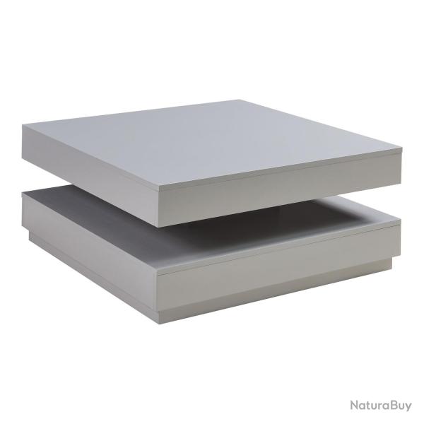 Table basse console d'appoint 76 x 76 x 38 cm gris clair 03_0010793