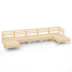 Salon de jardin meuble d'ext&eacute;rieur ensemble de mobilier 7 pi&egrave;ces bois de pin massif 02_0017383