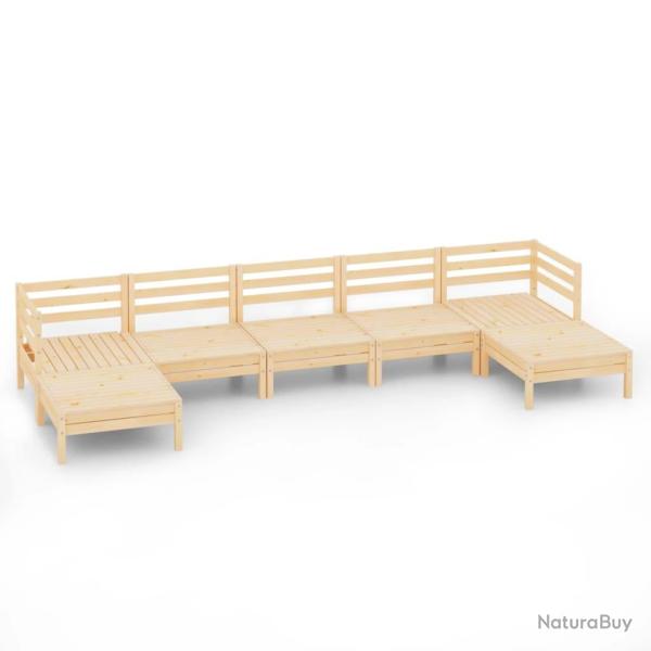 Salon de jardin meuble d'ext�rieur ensemble de mobilier 7 pi�ces bois de pin massif 02_0017383